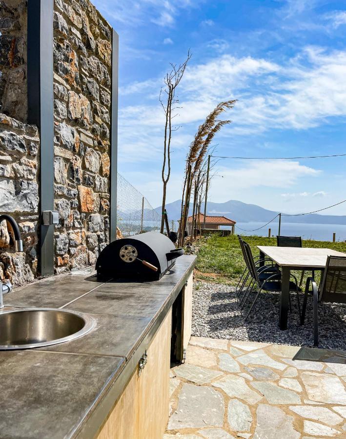 Modern Stone Villas With Swimming Pool Aliveri Bagian luar foto