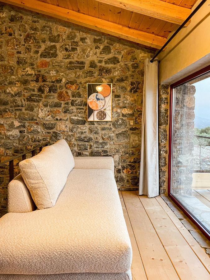 Modern Stone Villas With Swimming Pool Aliveri Bagian luar foto